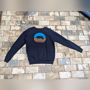 Uptop Clothing Co. Women's Small Navy Bear Pullover Crewneck